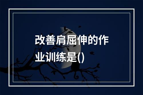 改善肩屈伸的作业训练是()