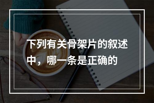 下列有关骨架片的叙述中，哪一条是正确的