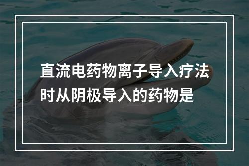 直流电药物离子导入疗法时从阴极导入的药物是