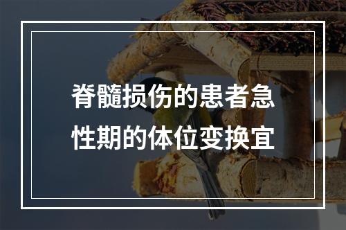 脊髓损伤的患者急性期的体位变换宜