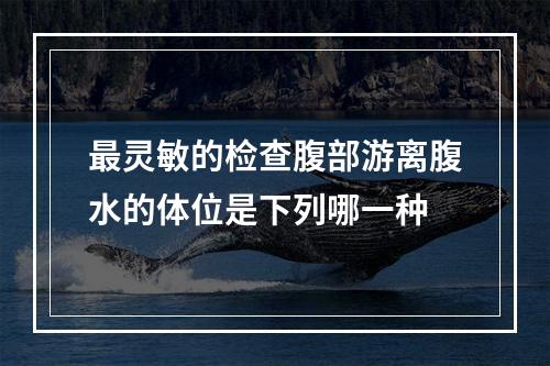 最灵敏的检查腹部游离腹水的体位是下列哪一种