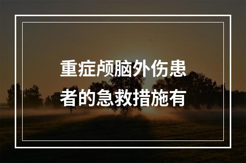 重症颅脑外伤患者的急救措施有