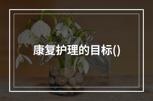 康复护理的目标()