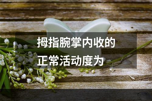 拇指腕掌内收的正常活动度为