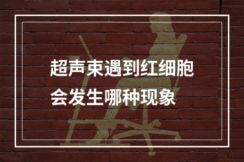 超声束遇到红细胞会发生哪种现象