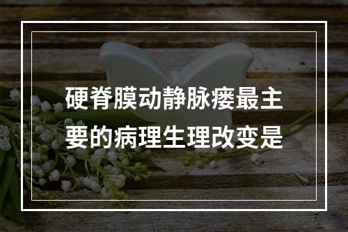 硬脊膜动静脉瘘最主要的病理生理改变是