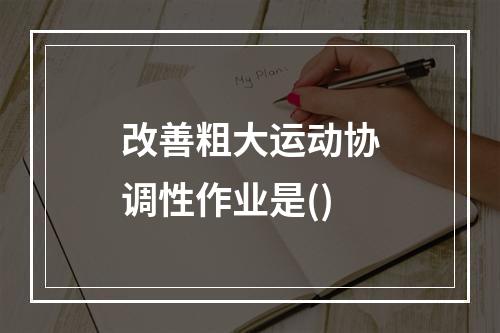 改善粗大运动协调性作业是()