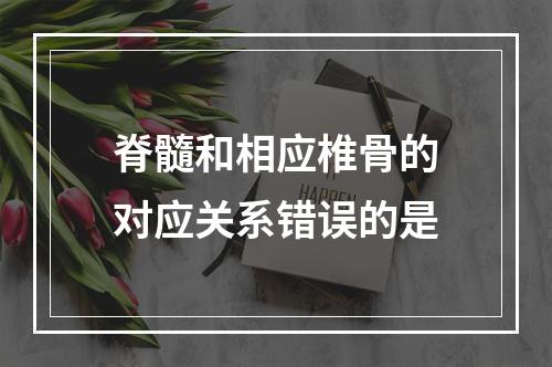 脊髓和相应椎骨的对应关系错误的是