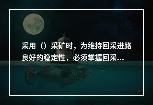 采用（）采矿时，为维持回采进路良好的稳定性，必须掌握回采进路