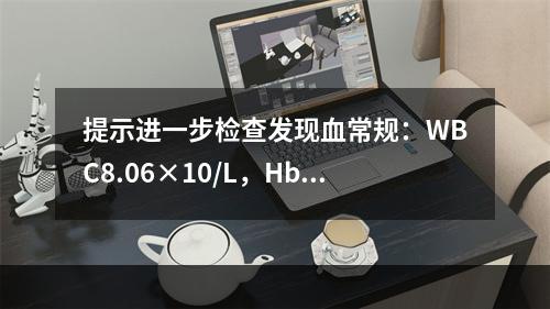 提示进一步检查发现血常规：WBC8.06×10/L，Hb15