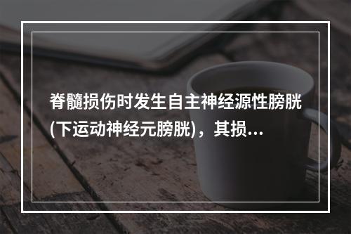 脊髓损伤时发生自主神经源性膀胱(下运动神经元膀胱)，其损伤位