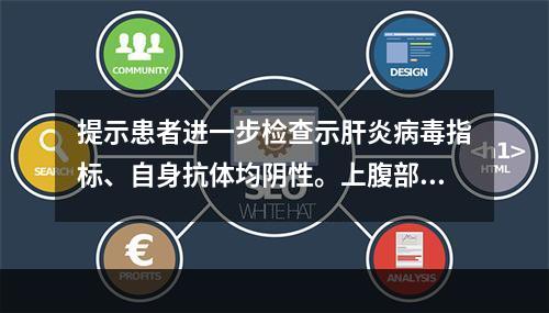 提示患者进一步检查示肝炎病毒指标、自身抗体均阴性。上腹部增强