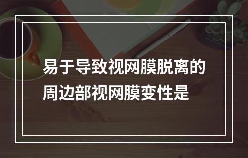 易于导致视网膜脱离的周边部视网膜变性是