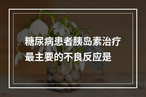 糖尿病患者胰岛素治疗最主要的不良反应是