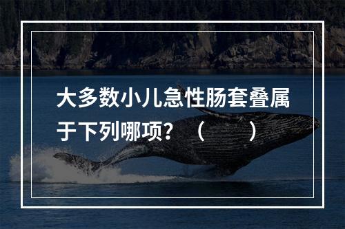 大多数小儿急性肠套叠属于下列哪项？（　　）