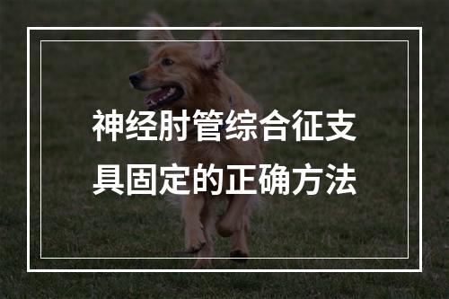 神经肘管综合征支具固定的正确方法