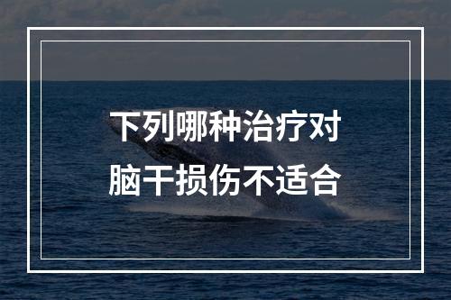 下列哪种治疗对脑干损伤不适合