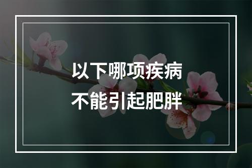 以下哪项疾病不能引起肥胖