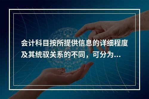 会计科目按所提供信息的详细程度及其统驭关系的不同，可分为（