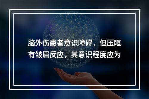 脑外伤患者意识障碍，但压眶有皱眉反应，其意识程度应为