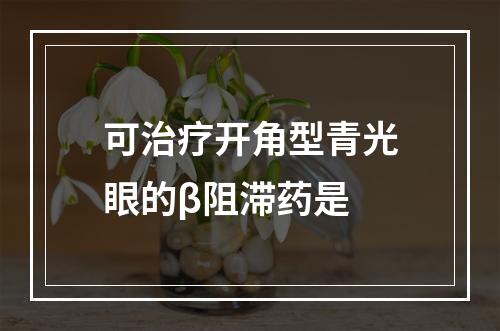 可治疗开角型青光眼的β阻滞药是