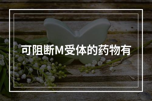 可阻断M受体的药物有