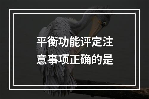 平衡功能评定注意事项正确的是