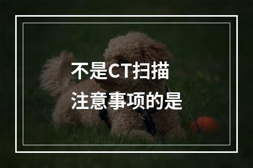 不是CT扫描注意事项的是