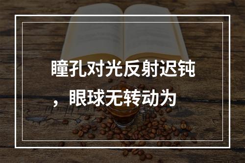 瞳孔对光反射迟钝，眼球无转动为