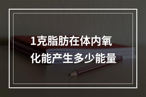 1克脂肪在体内氧化能产生多少能量