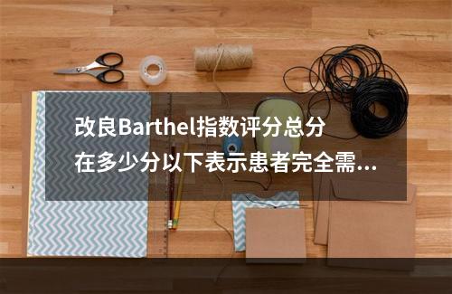 改良Barthel指数评分总分在多少分以下表示患者完全需要帮