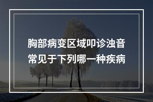 胸部病变区域叩诊浊音常见于下列哪一种疾病