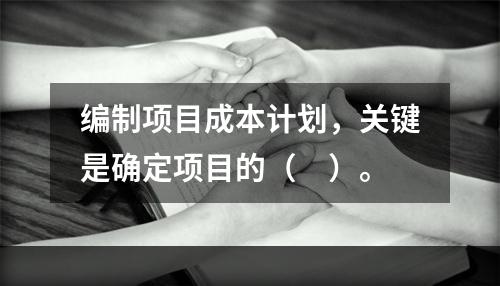 编制项目成本计划，关键是确定项目的（　）。