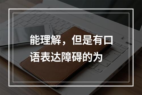 能理解，但是有口语表达障碍的为