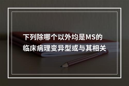 下列除哪个以外均是MS的临床病理变异型或与其相关