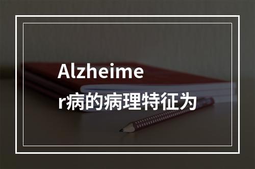 Alzheimer病的病理特征为