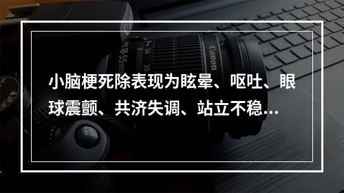 小脑梗死除表现为眩晕、呕吐、眼球震颤、共济失调、站立不稳和肌