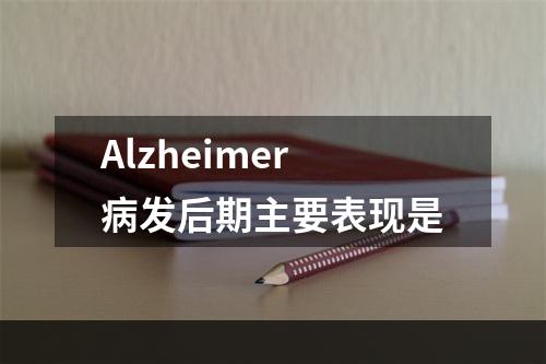 Alzheimer病发后期主要表现是