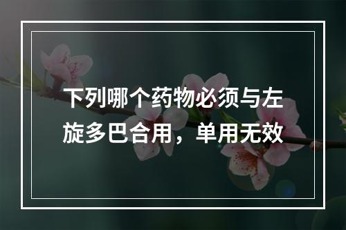 下列哪个药物必须与左旋多巴合用，单用无效