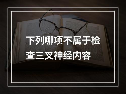 下列哪项不属于检查三叉神经内容