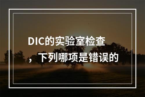 DIC的实验室检查，下列哪项是错误的