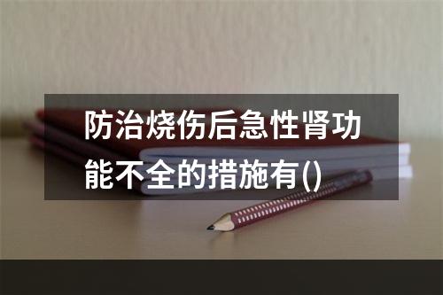 防治烧伤后急性肾功能不全的措施有()