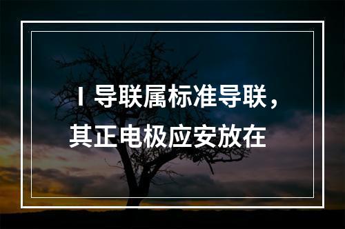 Ⅰ导联属标准导联，其正电极应安放在