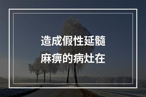 造成假性延髓麻痹的病灶在