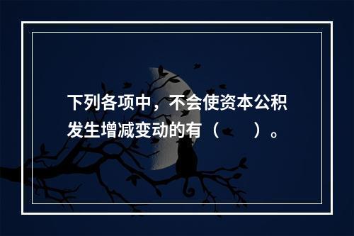 下列各项中，不会使资本公积发生增减变动的有（　　）。