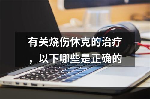 有关烧伤休克的治疗，以下哪些是正确的