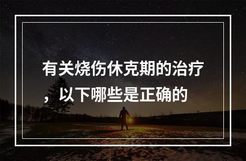 有关烧伤休克期的治疗，以下哪些是正确的