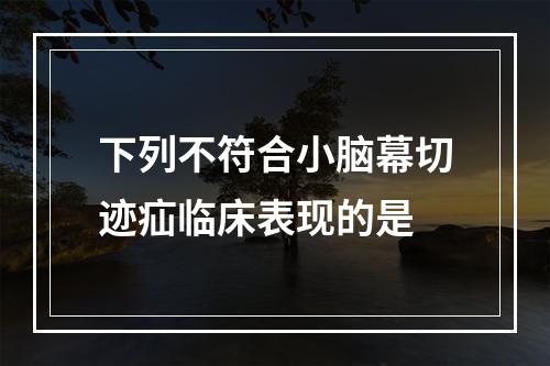 下列不符合小脑幕切迹疝临床表现的是