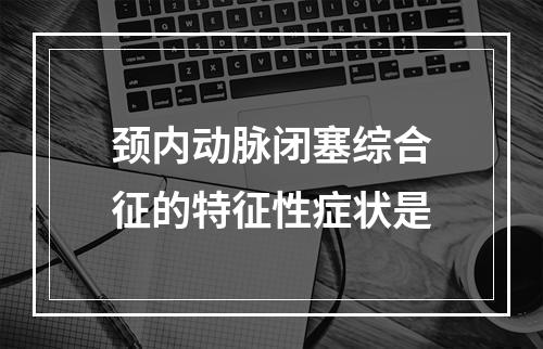 颈内动脉闭塞综合征的特征性症状是