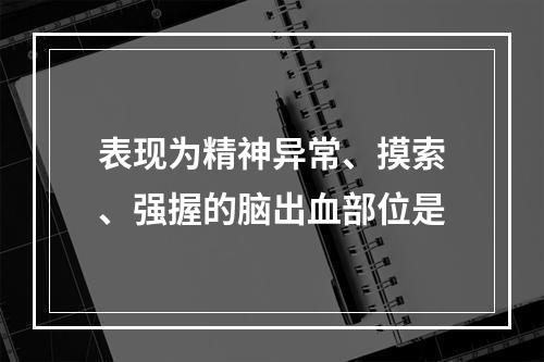 表现为精神异常、摸索、强握的脑出血部位是